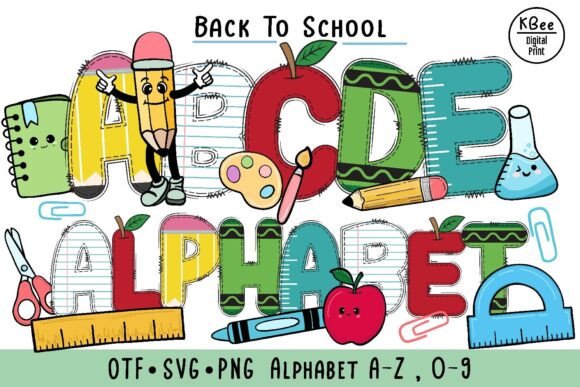 Back to School Doodle Font for Creative Projects