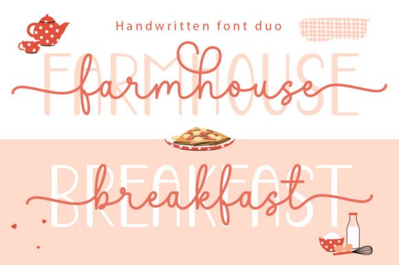 Farmhouse Breakfast Duo Font for Handmade Creations