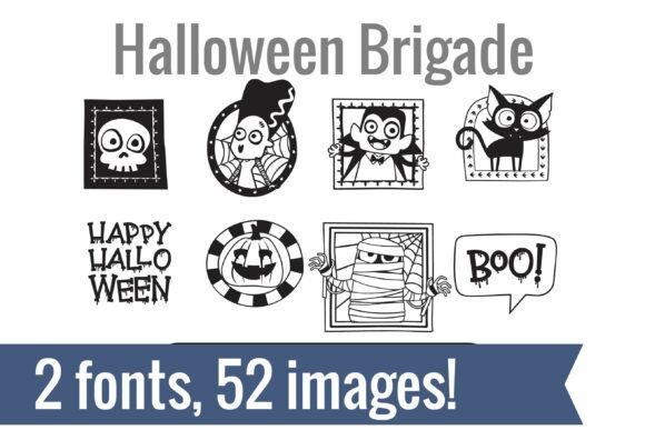 Halloween Brigade Dingbats: A Spooky Font for Creative Projects