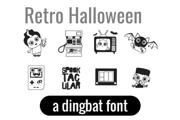 Retro Halloween Dingbats Font for Spooky Seasonal Design